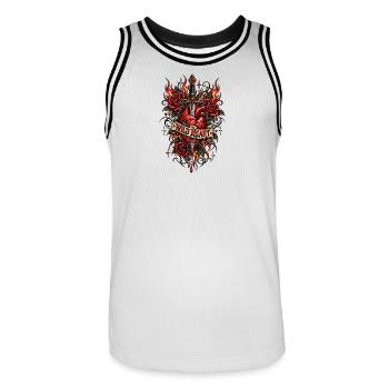 Wild Heart – Tattoo Edition - Maillot de basket Homme - blanc/noir - Devant - AI Model Male 185 dark (185cm)