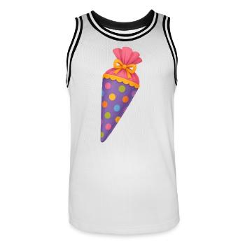 Colourful school cone for the first day of school - Men's Basketball Jersey - white/black - Front - AI Model Male 185 dark (185cm)