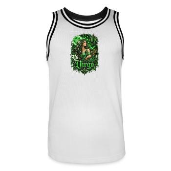 Green Virgo Lunar Goddess - Men's Basketball Jersey - white/black - Front - AI Model Male 185 dark (185cm)