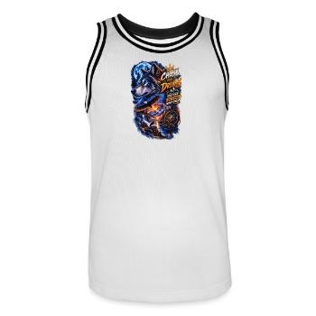 Chase Your Dreams Wolf Wilderness - Men's Basketball Jersey - white/black - Front - AI Model Male 185 dark (185cm)