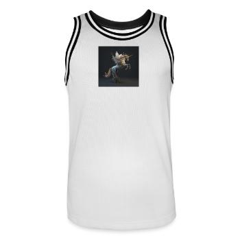 Magisches Blumen Einhorn - Männer Basketball-Trikot - Weiß/Schwarz - Vorne - AI Model Male 185 dark (185cm)