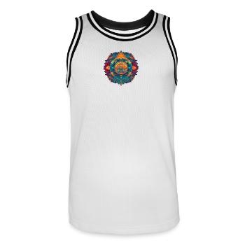 Mandala - Maillot de basket Homme - blanc/noir - Devant - AI Model Male 185 dark (185cm)