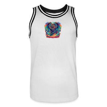 Aztec Bird - Men's Basketball Jersey - white/black - Front - AI Model Male 185 dark (185cm)