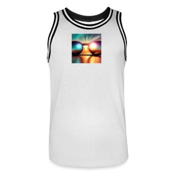 Sunglasses @ Morning - Männer Basketball-Trikot - Weiß/Schwarz - Vorne - AI Model Male 185 dark (185cm)