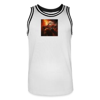 Le Père Noël traverse l’enfer en volant la naissance du diable - Maillot de basket Homme - blanc/noir - Devant - AI Model Male 185 dark (185cm)