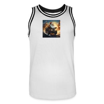Santa Nickolaus Christmas Time Is Coming In Town - Men's Basketball Jersey - white/black - Front - AI Model Male 185 dark (185cm)