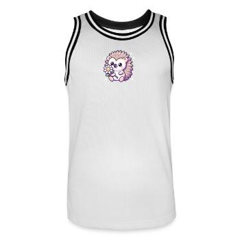 Hedgehog Cindy - Men's Basketball Jersey - white/black - Front - AI Model Male 185 dark (185cm)