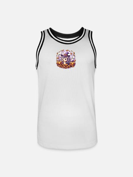 Hedgehog Halloween Ghosts - Men's Basketball Jersey - white/black