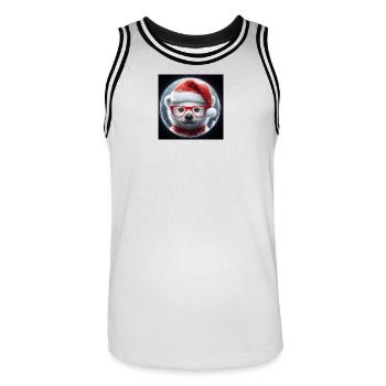 Bébé ours polaire comme Père Noël - Maillot de basket Homme - blanc/noir - Devant - AI Model Male 185 dark (185cm)