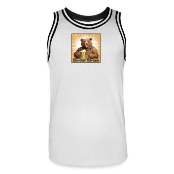Bierchen Bärchen - Männer Basketball-Trikot - Weiß/Schwarz - Vorne - AI Model Male 185 dark (185cm)