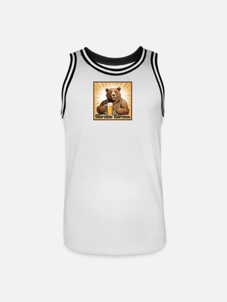Bierchen Bärchen - Männer Basketball-Trikot - Weiß/Schwarz