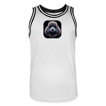 Poodle in animation style - Men's Basketball Jersey - white/black - Front - AI Model Male 185 dark (185cm)