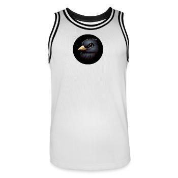 Raven in animation style - Men's Basketball Jersey - white/black - Front - AI Model Male 185 dark (185cm)