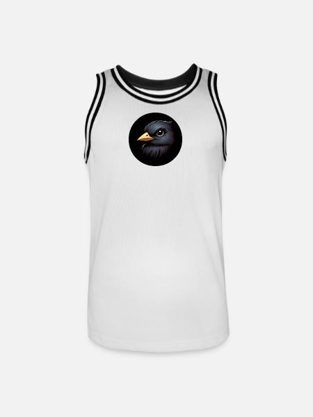Raven in animation style - Men's Basketball Jersey - white/black
