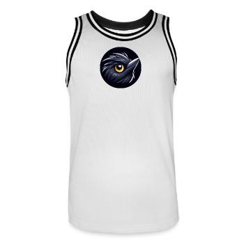 Oiseau merle comique - Maillot de basket Homme - blanc/noir - Devant - AI Model Male 185 dark (185cm)