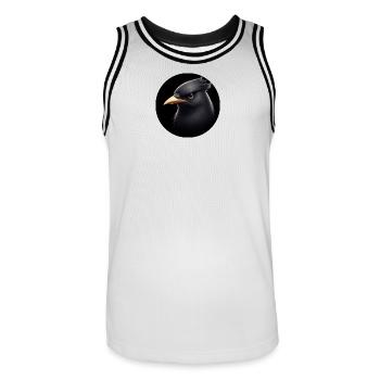 Black raven in animation style - Men's Basketball Jersey - white/black - Front - AI Model Male 185 dark (185cm)