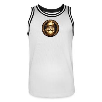 Weihnachtsmann Gold Kopf - Männer Basketball-Trikot - Weiß/Schwarz - Vorne - AI Model Male 185 dark (185cm)