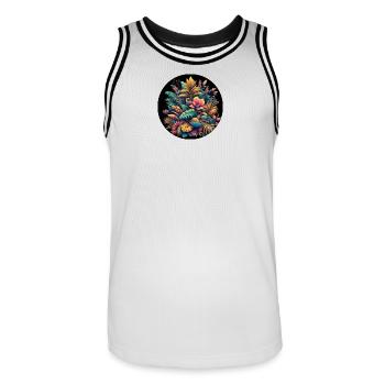Blumen Pflanzen Bunt Blumenstrauß - Männer Basketball-Trikot - Weiß/Schwarz - Vorne - AI Model Male 185 dark (185cm)