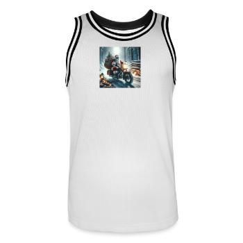 Weihnachts Design 8 - Männer Basketball-Trikot - Weiß/Schwarz - Vorne - AI Model Male 185 dark (185cm)