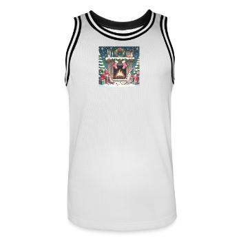 Weihnachts Design 4 - Männer Basketball-Trikot - Weiß/Schwarz - Vorne - AI Model Male 185 dark (185cm)