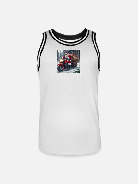 Weihnachts Design 3 - Männer Basketball-Trikot - Weiß/Schwarz