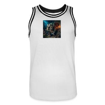 Conception d’orc 2 - Maillot de basket Homme - blanc/noir - Devant - AI Model Male 185 dark (185cm)