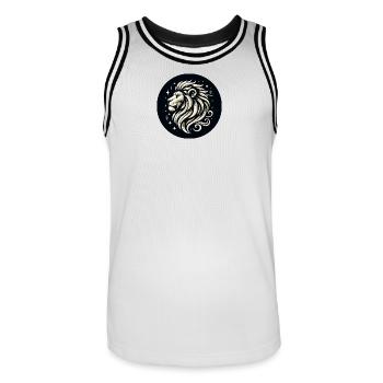 Lion Head Stars Drawn - Men's Basketball Jersey - white/black - Front - AI Model Male 185 dark (185cm)