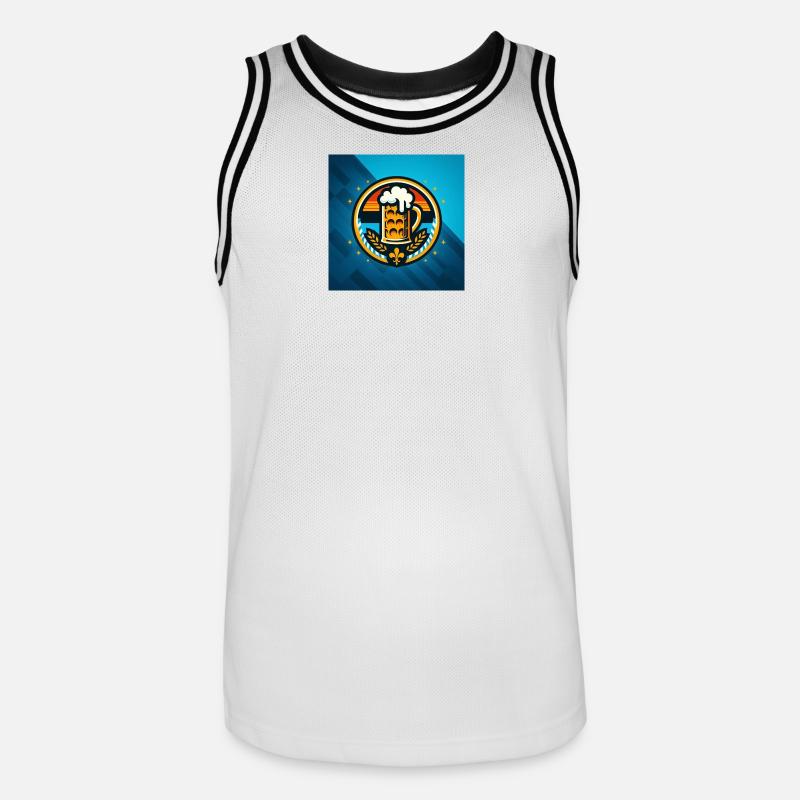 Bier Logo 4 - Männer Basketball-Trikot - Weiß/Schwarz