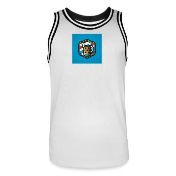 Bier Logo 1 - Männer Basketball-Trikot - Weiß/Schwarz - Vorne - AI Model Male 185 dark (185cm)