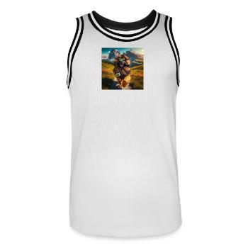 Leonberger Kunst - Männer Basketball-Trikot - Weiß/Schwarz - Vorne - AI Model Male 185 dark (185cm)