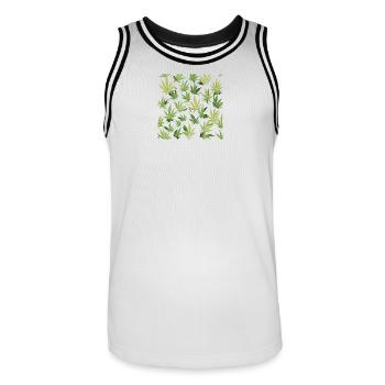 Cannabis 2 - Maillot de basket Homme - blanc/noir - Devant - AI Model Male 185 dark (185cm)