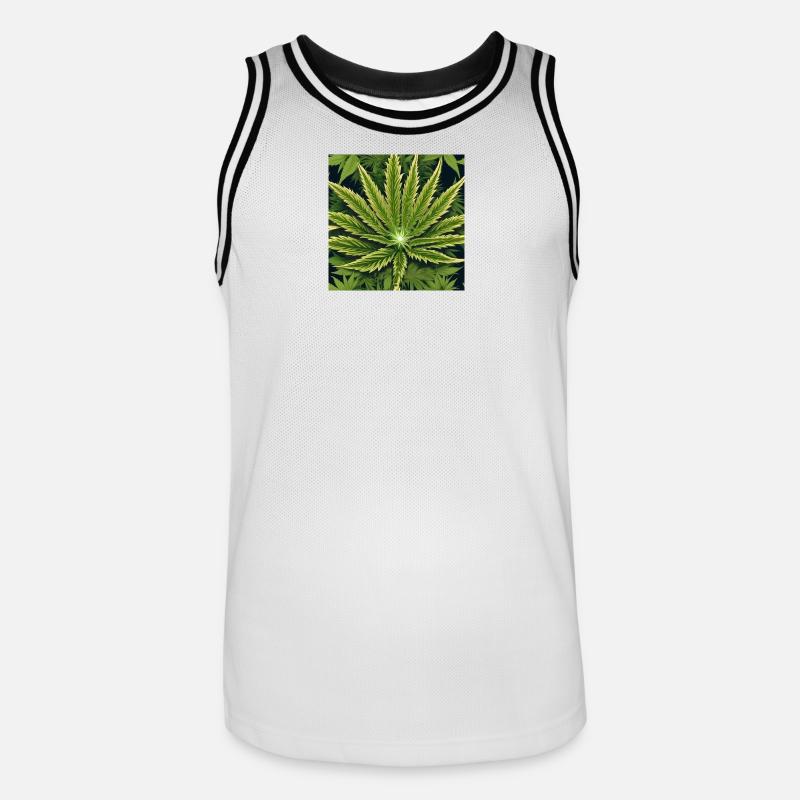 Cannabis 4 - Maillot de basket Homme - blanc/noir