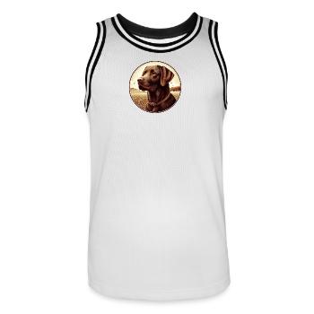The beautiful brown Labrador Retriever - Männer Basketball-Trikot - Weiß/Schwarz - Vorne - AI Model Male 185 dark (185cm)