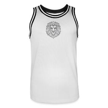 Lion Head - Men's Basketball Jersey - white/black - Front - AI Model Male 185 dark (185cm)