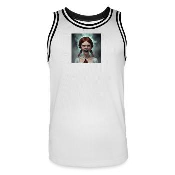 Schrei - Männer Basketball-Trikot - Weiß/Schwarz - Vorne - AI Model Male 185 dark (185cm)