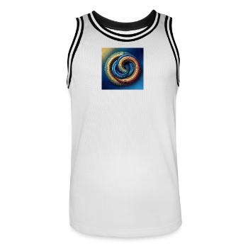 Kreise 1 - Männer Basketball-Trikot - Weiß/Schwarz - Vorne - AI Model Male 185 dark (185cm)