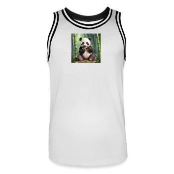 Panda - Maillot de basket Homme - blanc/noir - Devant - AI Model Male 185 dark (185cm)