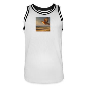 Oiseau - Maillot de basket Homme - blanc/noir - Devant - AI Model Male 185 dark (185cm)