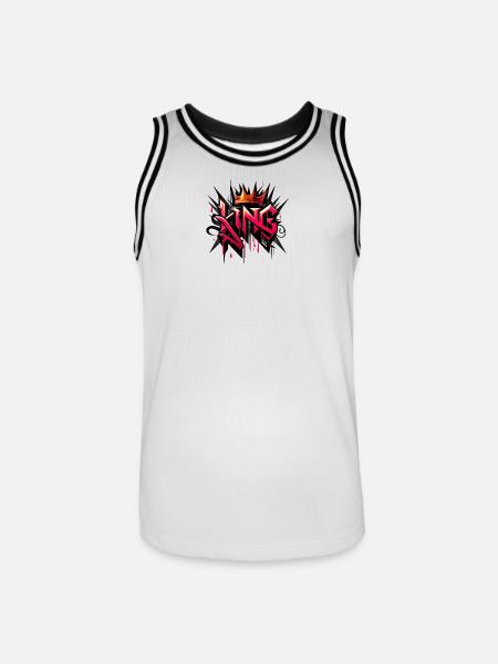Couronne du Roi Graffiti - Maillot de basket Homme - blanc/noir