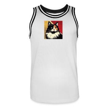 Catégorie 1 2 - Maillot de basket Homme - blanc/noir - Devant - AI Model Male 185 dark (185cm)