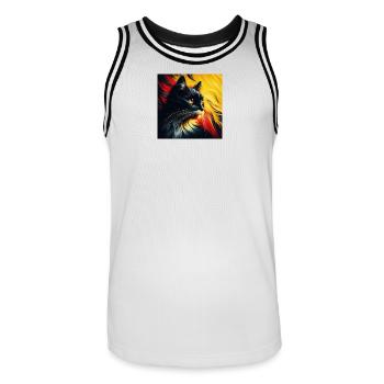 Catégorie 2 1 - Maillot de basket Homme - blanc/noir - Devant - AI Model Male 185 dark (185cm)