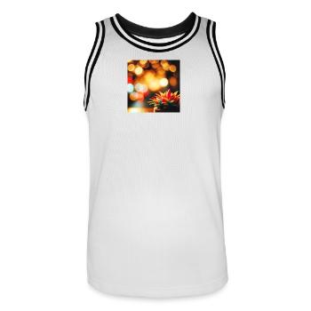 Bunte Sukkulente mit Lichtern - Männer Basketball-Trikot - Weiß/Schwarz - Vorne - AI Model Male 185 dark (185cm)
