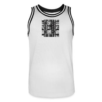 Africa Bags and Backpacks. - Men's Basketball Jersey - white/black - Front - AI Model Male 185 dark (185cm)