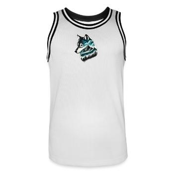 Loup - Männer Basketball-Trikot - Weiß/Schwarz - Vorne - AI Model Male 185 dark (185cm)