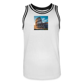 Colisée - Maillot de basket Homme - blanc/noir - Devant - AI Model Male 185 dark (185cm)