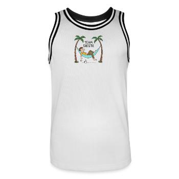Team Sieste - Hamac & Farniente - Maillot de basket Homme - blanc/noir - Devant - AI Model Male 185 dark (185cm)