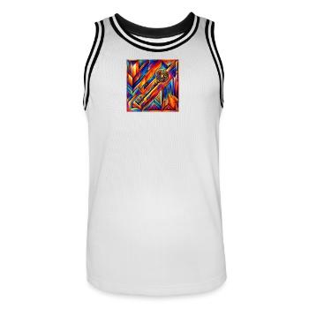 Schlüssel zur Seele - Männer Basketball-Trikot - Weiß/Schwarz - Vorne - AI Model Male 185 dark (185cm)