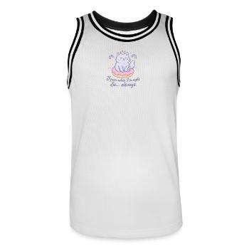 Schnurrende Katzenqueen - I purr when I'm right - Männer Basketball-Trikot - Weiß/Schwarz - Vorne - AI Model Male 185 dark (185cm)
