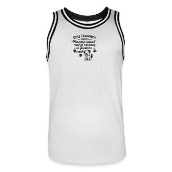 Hundeliebe, Hundeliebhaber - Männer Basketball-Trikot - Weiß/Schwarz - Vorne - AI Model Male 185 dark (185cm)