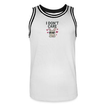 I Don’t Care Bunny süßer Hase Herz - Männer Basketball-Trikot - Weiß/Schwarz - Vorne - AI Model Male 185 dark (185cm)
